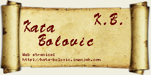 Kata Bolović vizit kartica